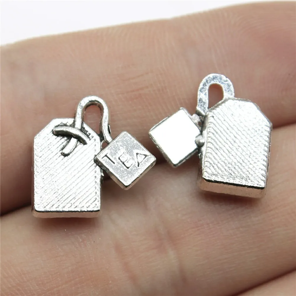

10pcs 15x15mm Charms Tea Bag Antique Silver Color Plated Pendants Making DIY Handmade Tibetan Silver Color Jewelry