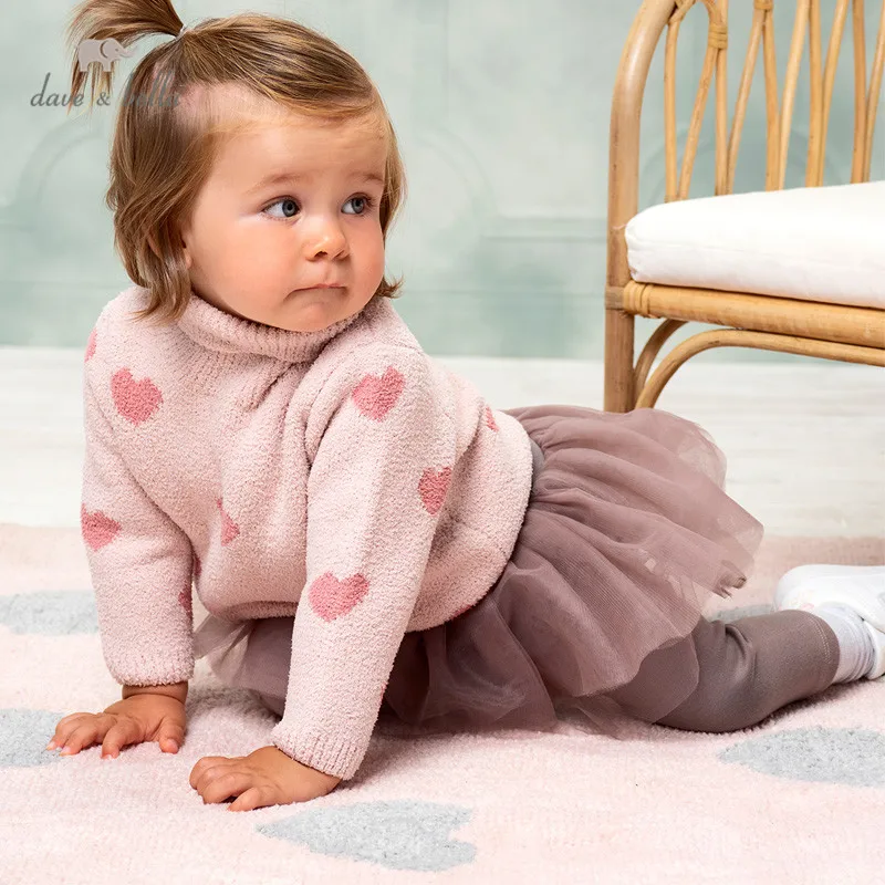 

DBZ16001 dave bella, Зимний Рождественский вязаный свитер с рисунком для маленьких девочек, модные эксклюзивные топы для малышей