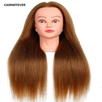 cammitever gold 50cm length training head high temperature fiber hair hairdressing female mannequin training head