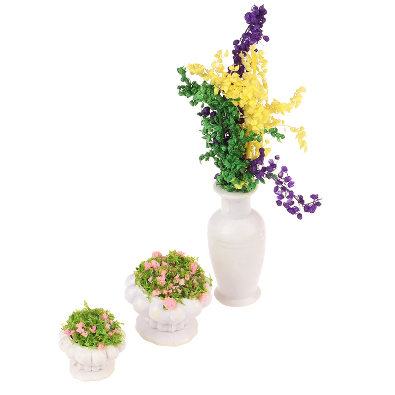 

1:12 Dollhouse Miniature Green Plant In Pot Model Garden Decor Accessories