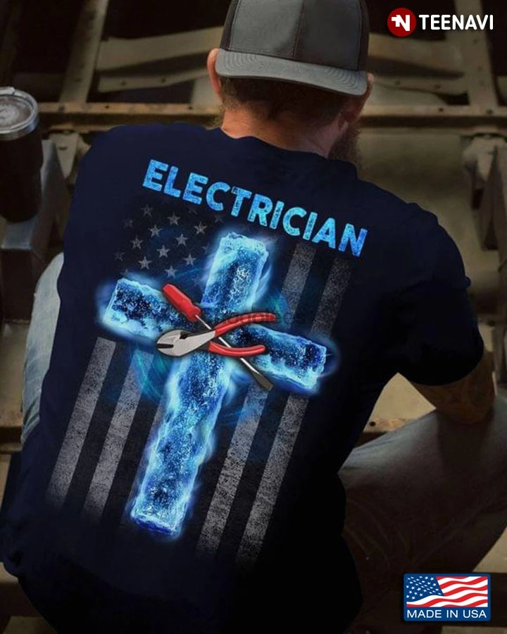 Крест электрика с плоскогубцами и отверткой | Мужская одежда