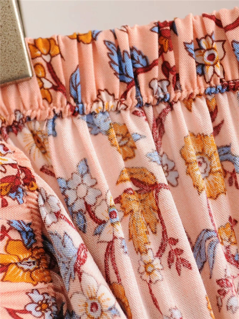 Женская плиссированная юбка винтажная шикарная пляжная хиппи с цветочным