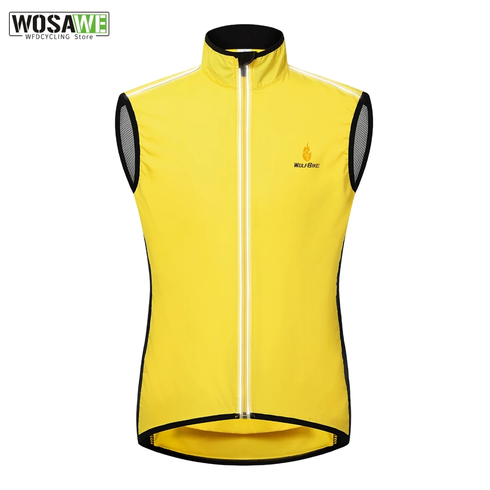 

WOSAWE Men's Cycling Vest MTB Bike Jacket Sleeveless Short Winds Jacket Bicycle Windbreaker Breathable chalecos para hombre