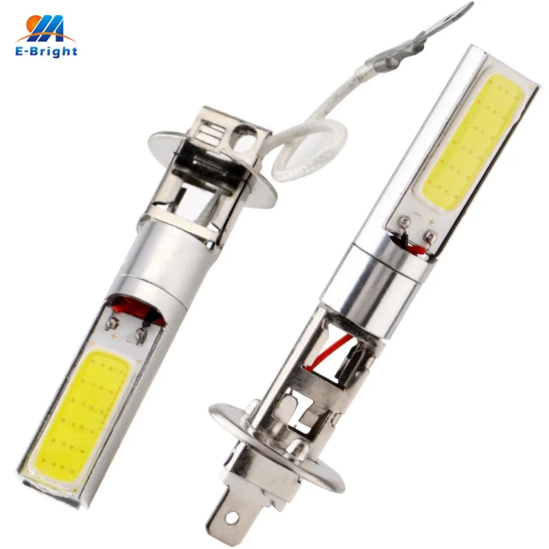 YM E-яркий 2 шт./партия H1 H3 COB 24 SMD 24 светодиодный Противотуманные фары Дневные Фары Светильник на основе технологии COB светодиодный лампы головной светильник противотуманная фара, работающего на постоянном токе 12 В, белый цвет