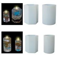 2021 new product creative handmade homemade epoxy mold cylinder hexagonal silicone candle resin model