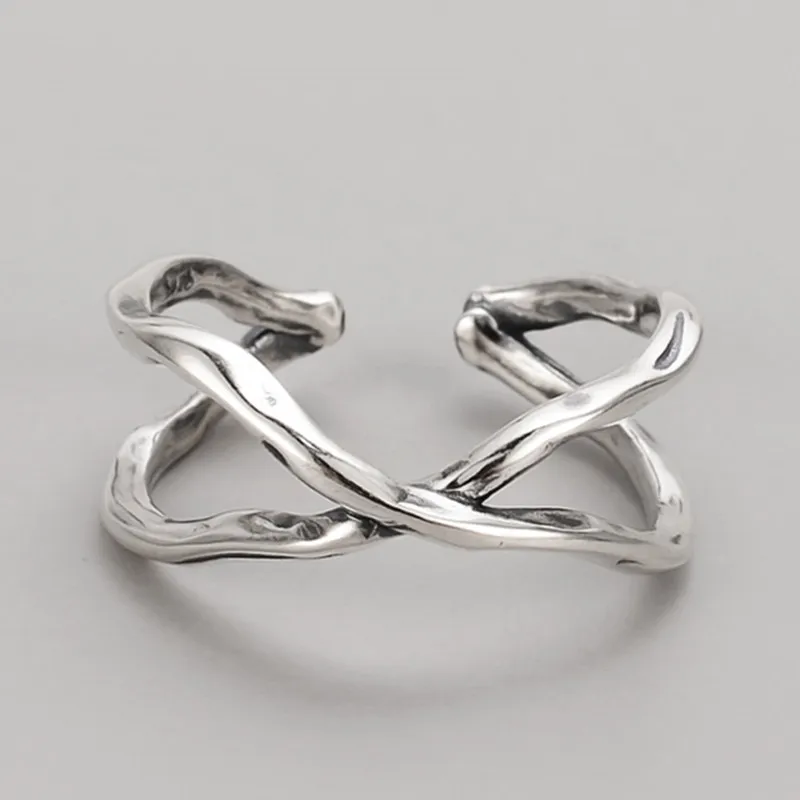 

Retro Distressed Cross Ring For Women Female Fashion Personality Simple Opening Adjustable Ring Jewelry Gift