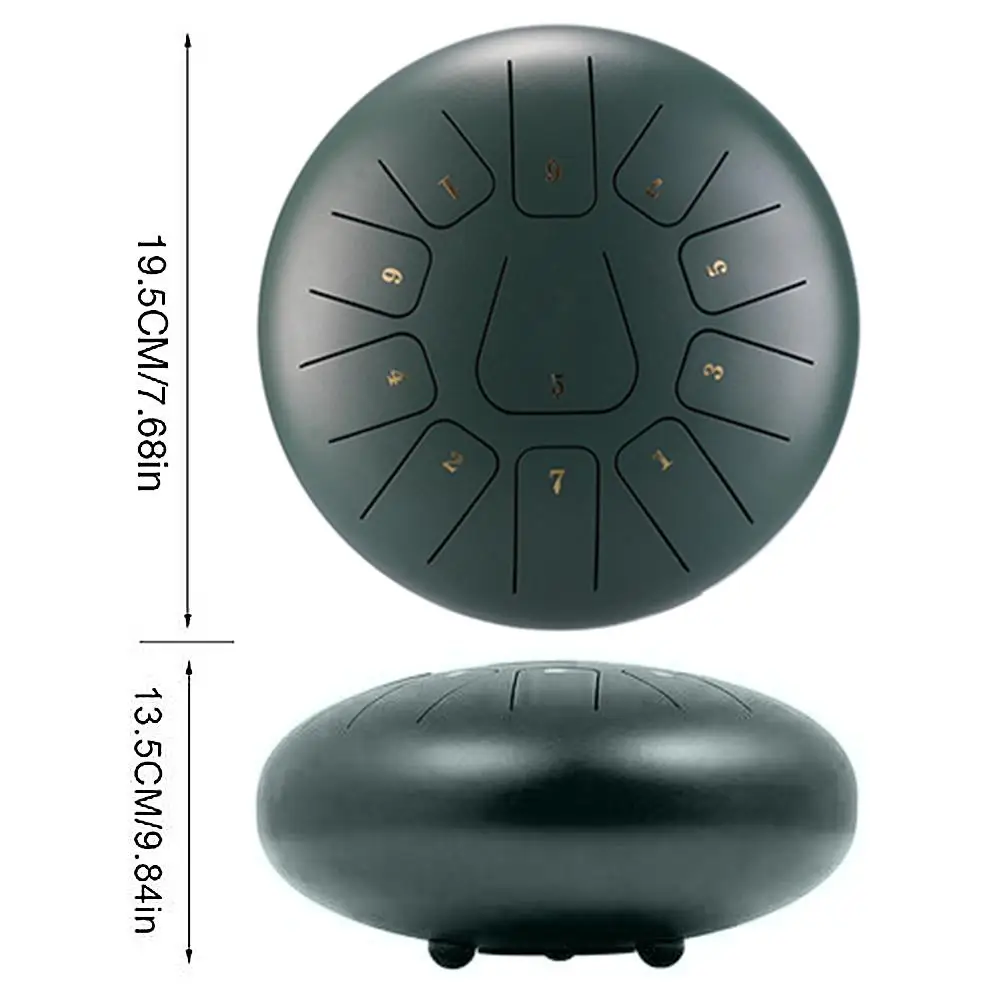 

8 Inch 11 Notes Drum Kit Steel Tongue Drum Tune C Empty Spirit Drum Percussion Instrument Hand Pan Drum With Silicone Foot Pads