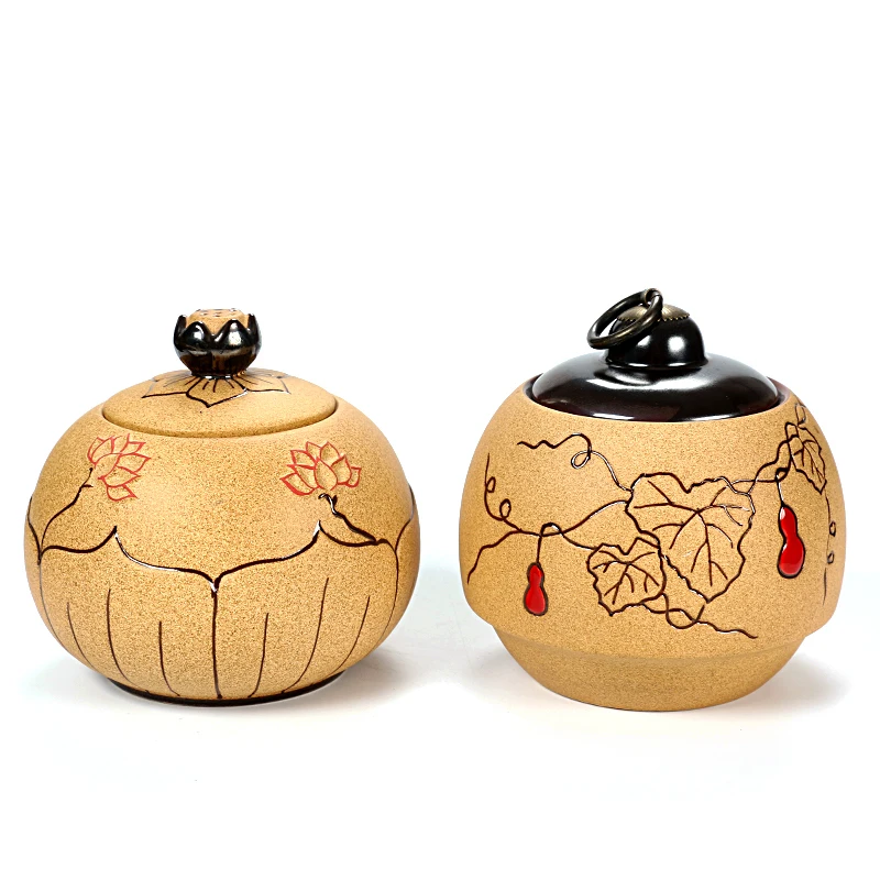 

Китайский стиль грубая керамика ручная роспись чайник керамический чай пуэр олун герметичный резервуар большая коробка для упаковки чая к...