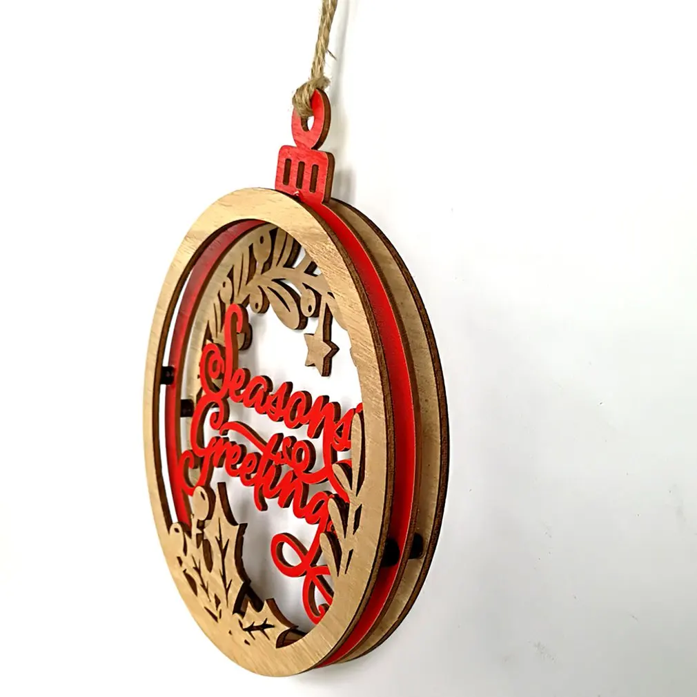 Деревянная 3D подвеска в форме лампы украшение для дома рождественской елки 2019 |