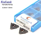 Твердосплавная вставка TGF32R 030-040-050-060-065-070-075-080-085-090-095-100 TGF32L, режущие вставки, для канавочного держателя CGBR,SGBR, 10 шт.