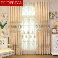 modern european chenille hollow embroidery curtains for living dining room bedroom luxury european