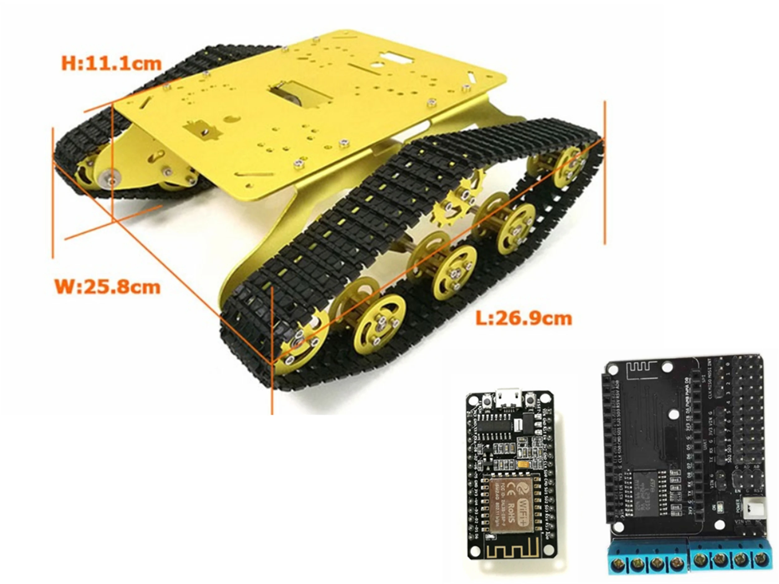 NodeMCU беспроводной контроль TS300 амортизирующий металлический умный RC робот-Бак