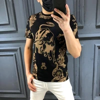summer tide mens short sleeve printed round neck bottoming shirt t shirt youth trend mens half sleeve