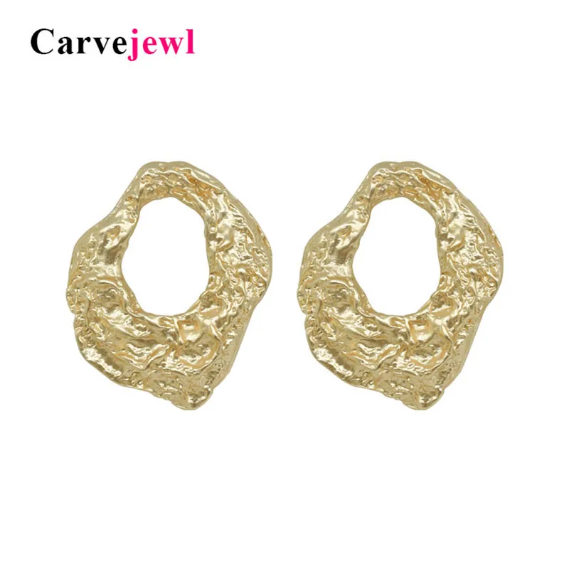 Carvejewl серьги гвоздики молотковые нестандартные большие круглые ювелирные