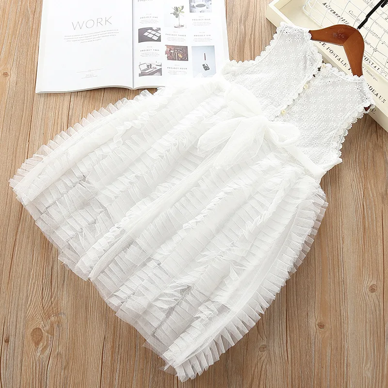 

Summer New Fashion Children's Solid Color Vest Dress Girl's Thin Princess Puff Dress