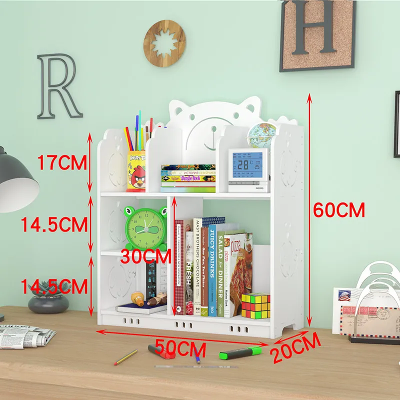 Настольная книжная полка маленькая креативная настольная для хранения книжный