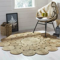 jute rug 100 natural jute bohemian double sided circular area rug and carpets for home living room