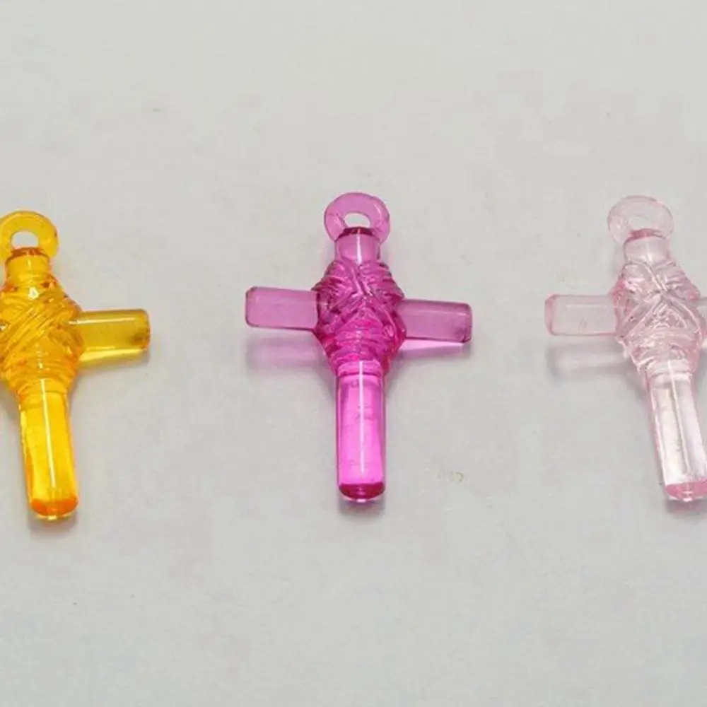 100 разноцветный прозрачный акриловый крест подвески 27x18мм подвески|pendant dog|charm