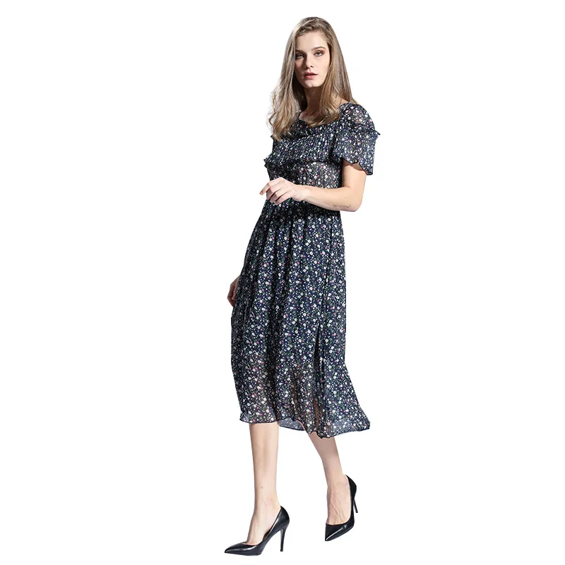 

Summer European and American Sexy Dress with Chest and Waist