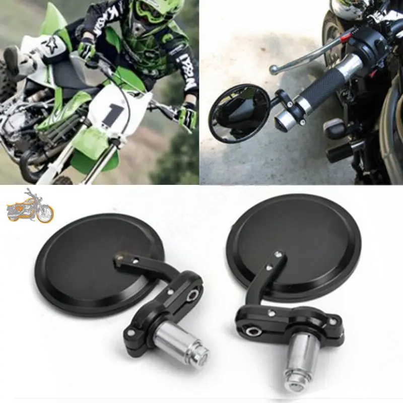 Мотоциклетное круглое зеркало 3 дюйма 7/8 боковое для Harley Honda Suzuki Yamaha Cafe Racer Bobber