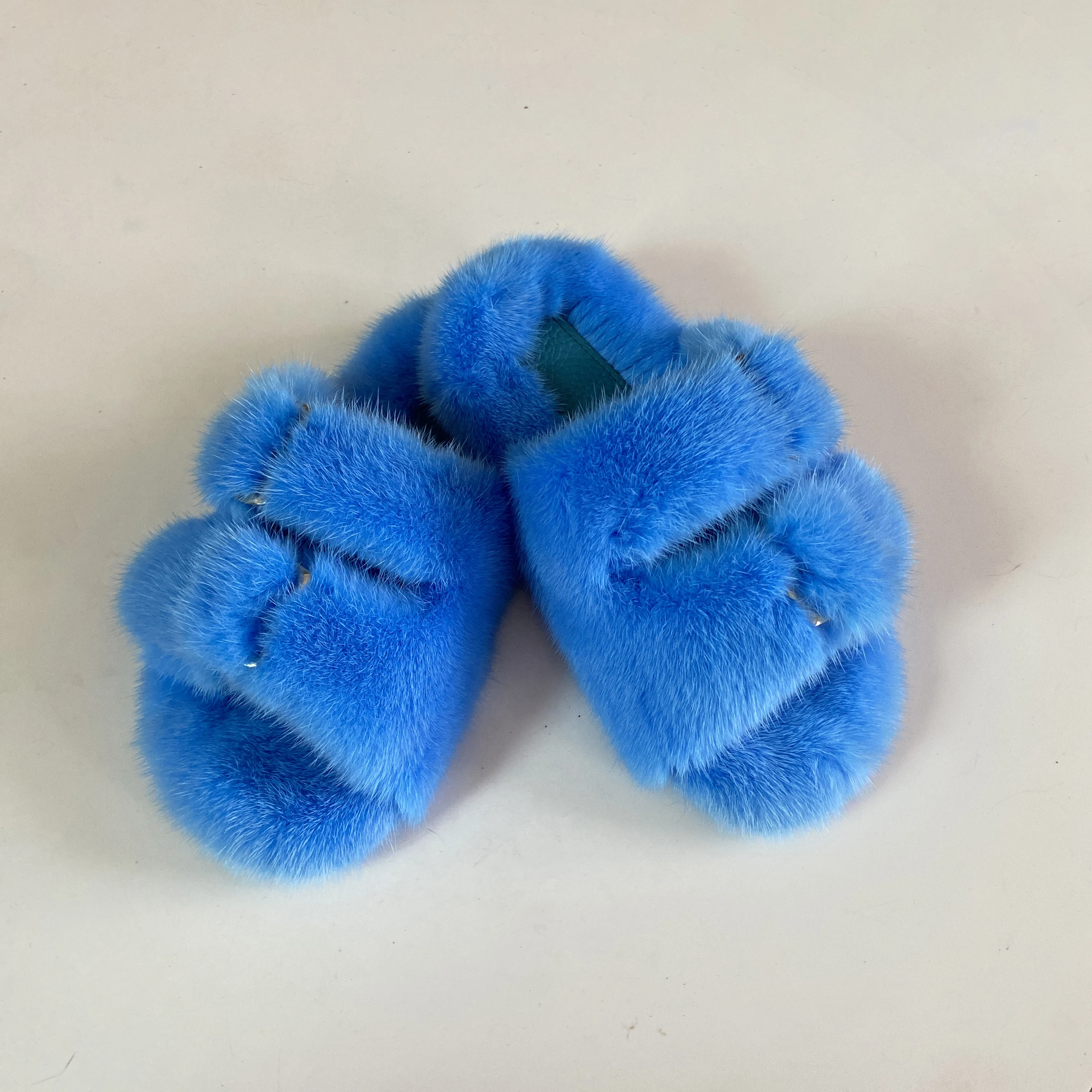 Шлепанцы из меха норки для девочек Европейская станция модные меховые тапочки 100%