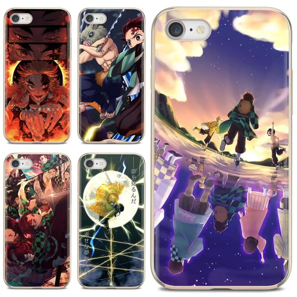 Мягкий ТПУ чехол Demon Slayer Kimetsu no Yaiba C для Huawei Y6 Y5 2019 Xiaomi Redmi Note 4 5 6 7 8 Pro Mi A1 A2 A3 6X 5X