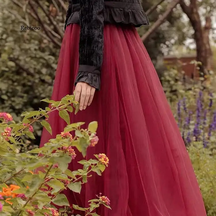 

Female Vintage Long Velvet Pleated Skirt Women For Spring Summer Korean Fashion Ladies High Waist Black Green Maxi Skirt Femme