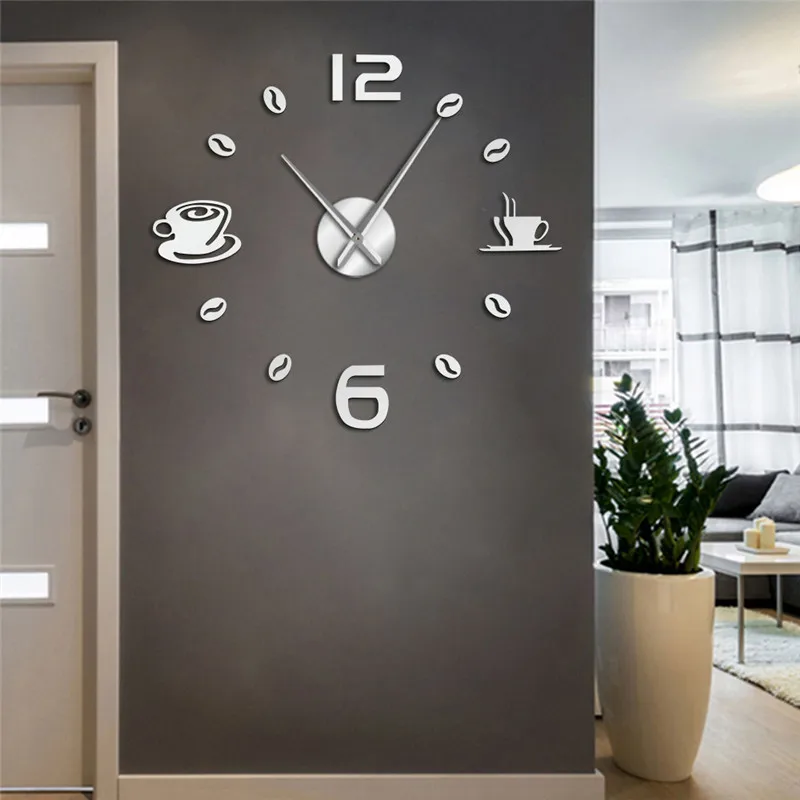 

GZ238 37 inch 3D fashion simple DIY wall clock acrylic mirror wall clock creative home decoration