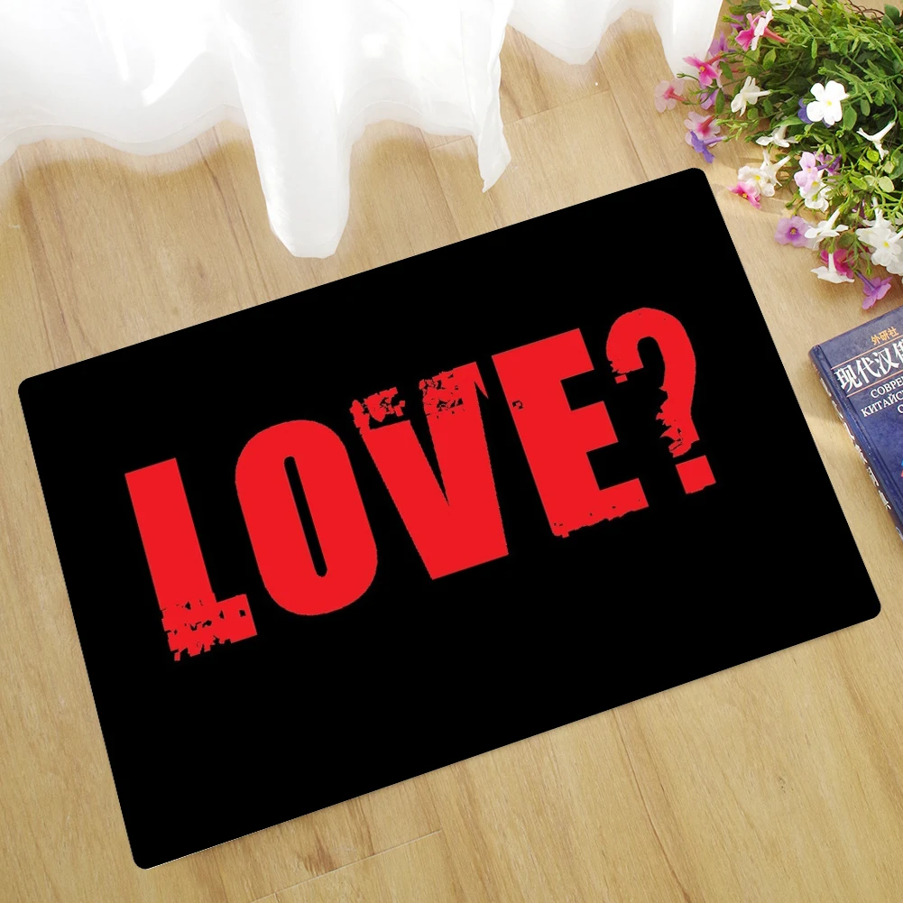

Love Printing Home Doormat Corridor Kitchen Carpet Indoor Welcome Bathroom Non-Slip Floor Mat 60cm