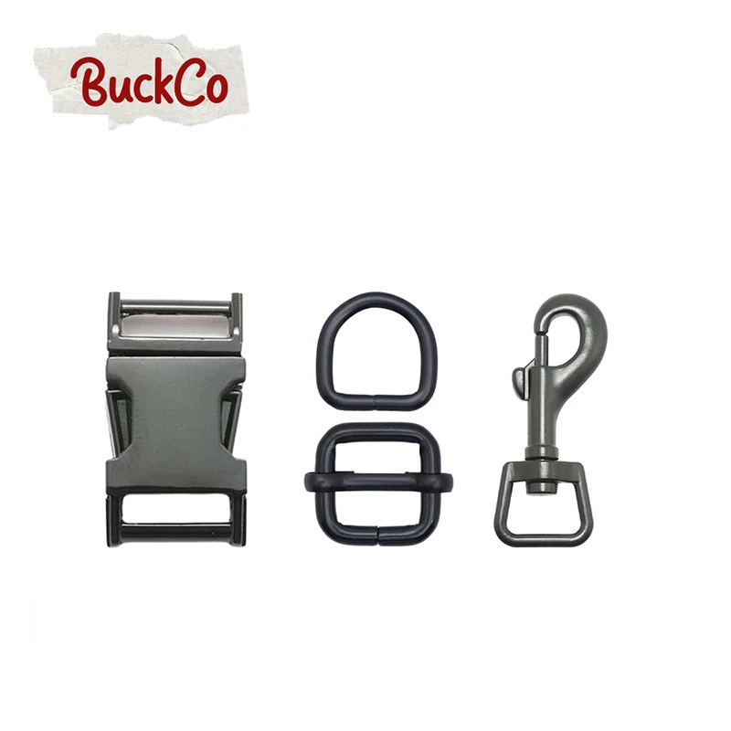 15 мм черный (металлическая пряжка + Регулируемая D-образное кольцо металлическая