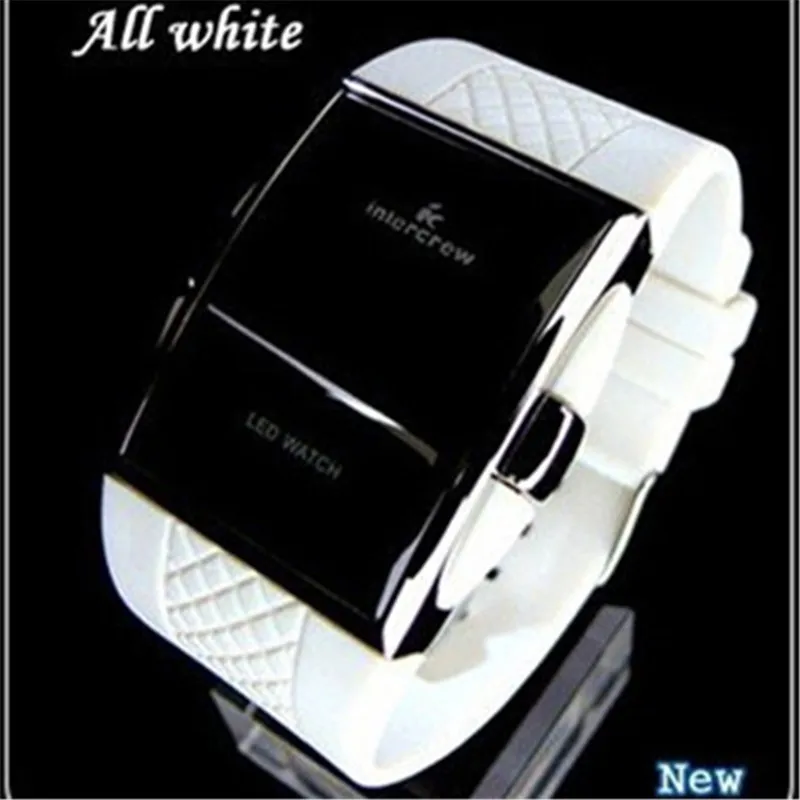 

Sports Digital Watches 2021 New Stylish Men Black Rentangle Dial LED Electronic Clock Silicone Watchband Hot erkek kol saati
