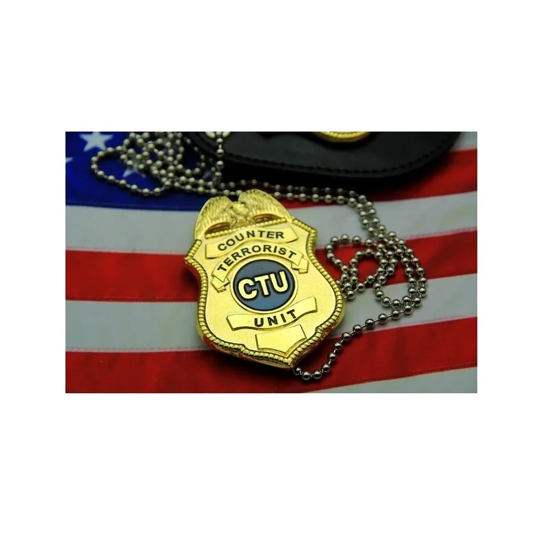 

24 Hours CTU Metal Badge 24 Counter Terrorist Unit Badges With Holder and Bead Chain for Collection