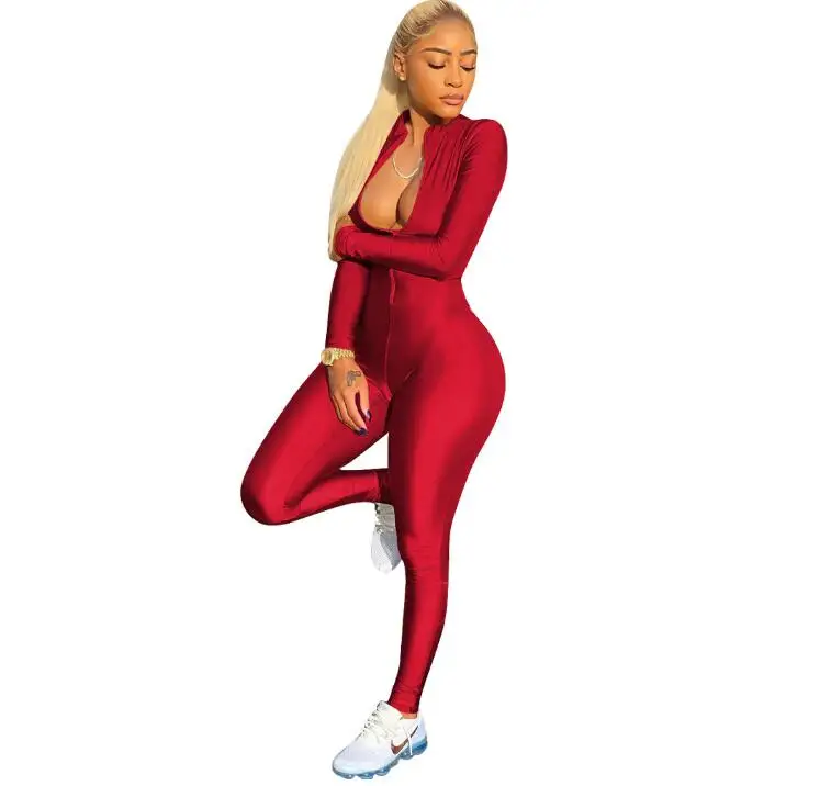 4 вида цветов модные женские пикантные кофточка с длинным рукавом Комбинезоны