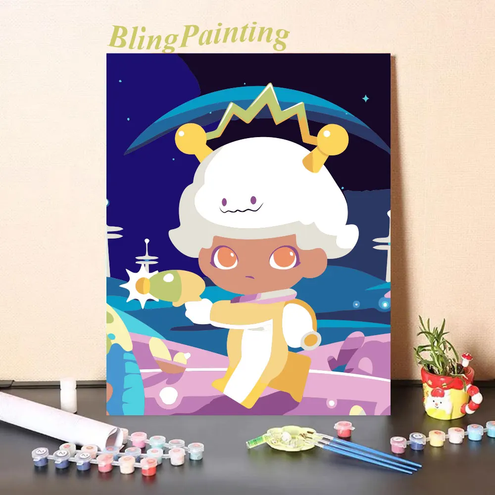 

Cartoon Figure DIY Frame Oil Painting By Numbers On Canvas For Kids Adult Acrylic Paint Kit Picture Wall Art Home Decor DIY Gift