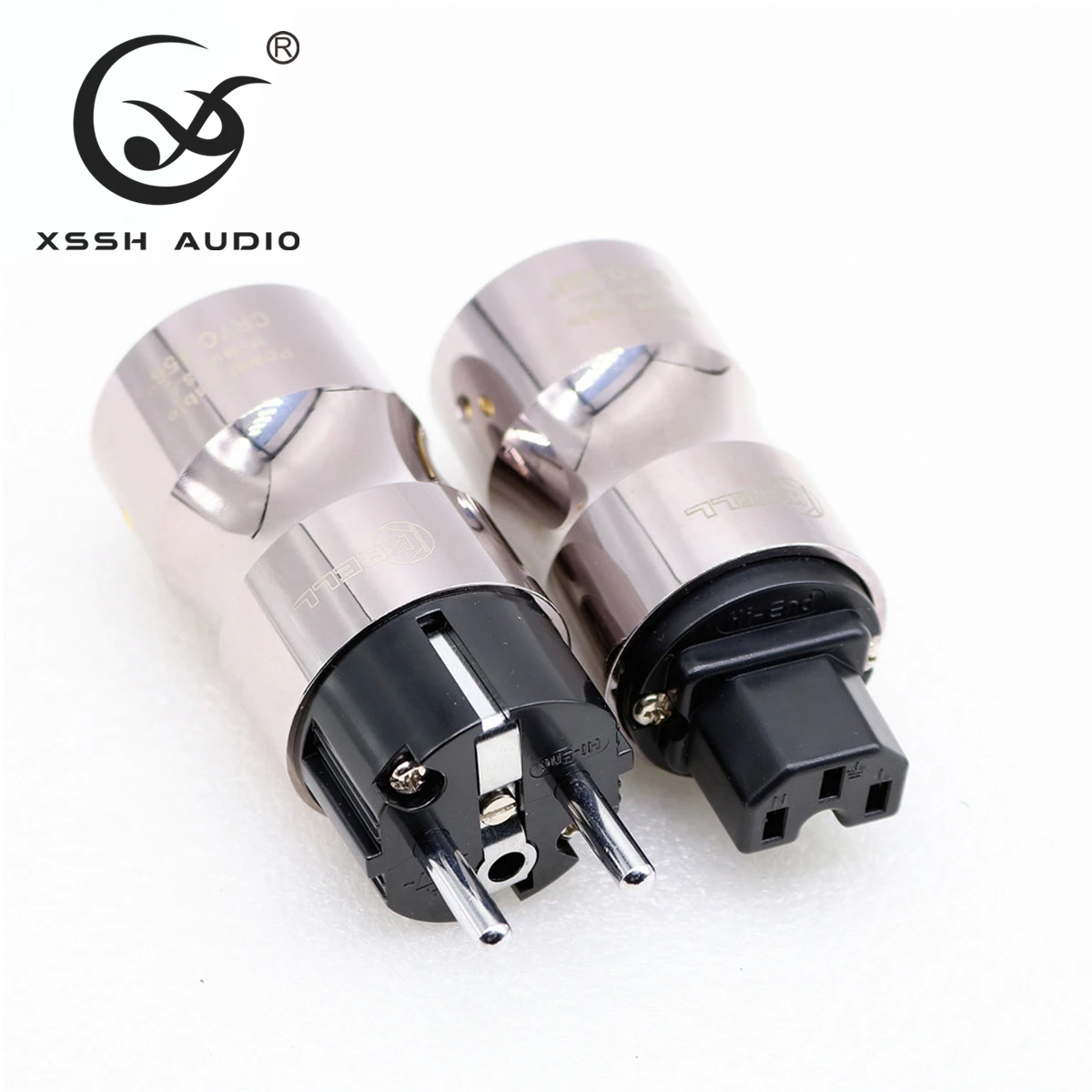 Высококачественный Европейский штекер Schuko родиевый позолоченный питания сделай