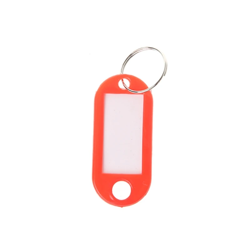 

Lot Of 10 Plastic Keychain Key Split Ring ID Tags Name Card Label Language J60D
