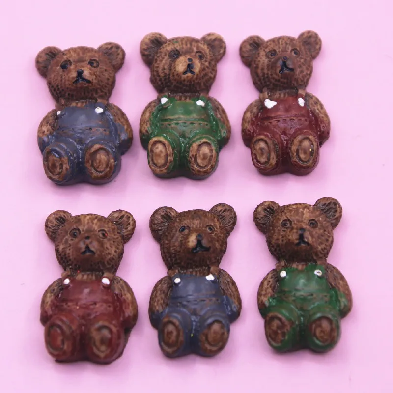 

10pcs resin Cartoon kawaii teddy bear flatback cabochon for Hair Bow Center, scrapbook,DIY craft 16x26mm