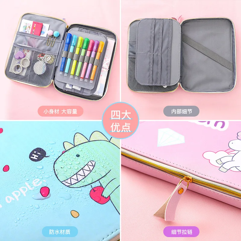 Пенал с единорогом для мальчиков и девочек многофункциональный чехол большой