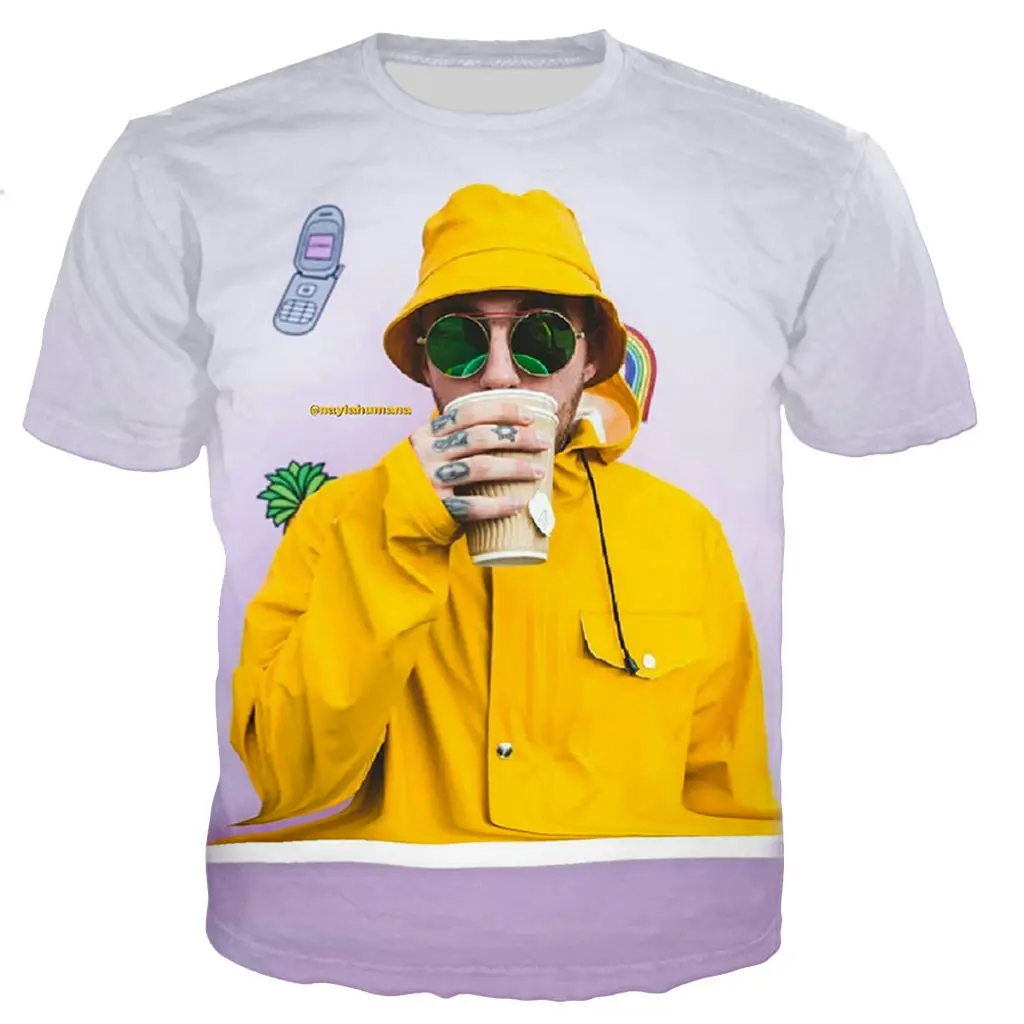 

Мужская/женская футболка с 3D-принтом Mac Miller, Повседневная футболка в стиле Харадзюку, уличные Топы