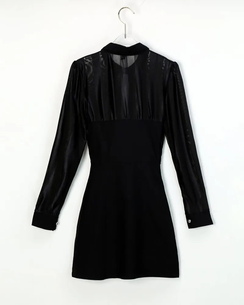 2019 женское лоскутное приталенное прозрачное сексуальное мини-платье для