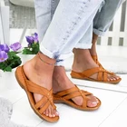 Женские сандалии на низкой танкетке, повседневные пляжные туфли на плоской подошве, лето 2021