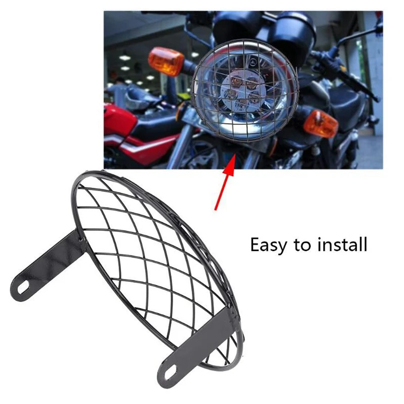 Мотоцикл 6 3 дюймов фара сетка гриль Боковое крепление Универсальный чехол маска