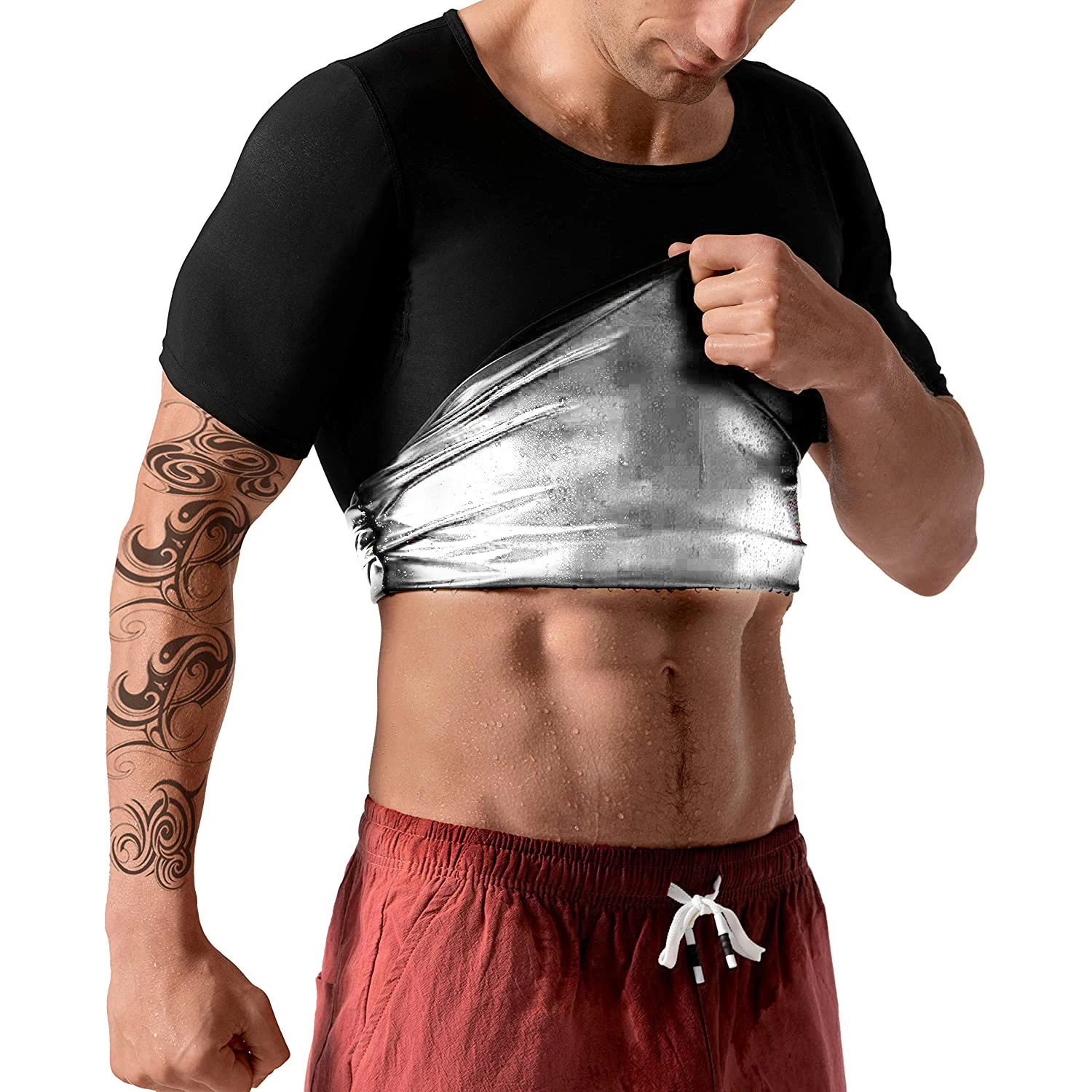 Мужская футболка для фитнеса формирователь сауны потери веса жилет полимерный