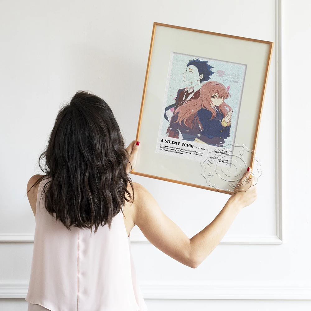 

Animated Movie A Silent Voice Publicity Poster, Campus Romance Redemption Art Prints, Virtual Character Home Decor Wall Picture