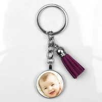 personalizeds custom your family pet photo tassel keychain gift for family friend glass cabochon photo personalizeds jewelry