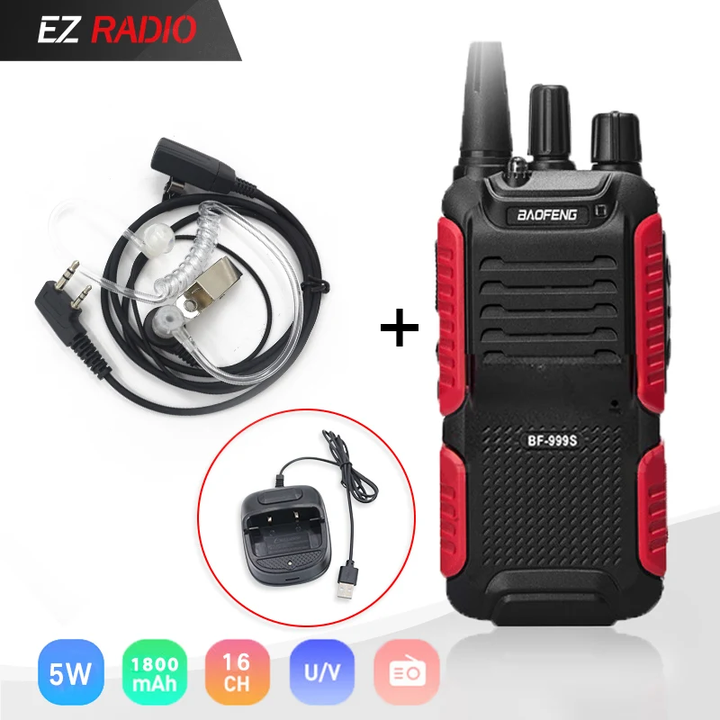 Горячая Baofeng bf-999s плюс Walkies Uhf группа военный уровень двухстороннее радио танскивер для безопасности, отеля, ветчины BF999s обновление bf888s - Цвет: USB-Acoustic Headset