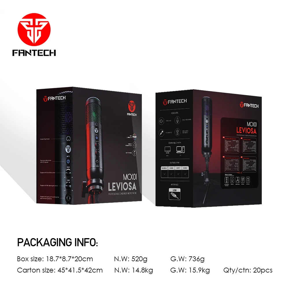 Профессиональный конденсаторный микрофон FANTECH USB-микрофоны для компьютера