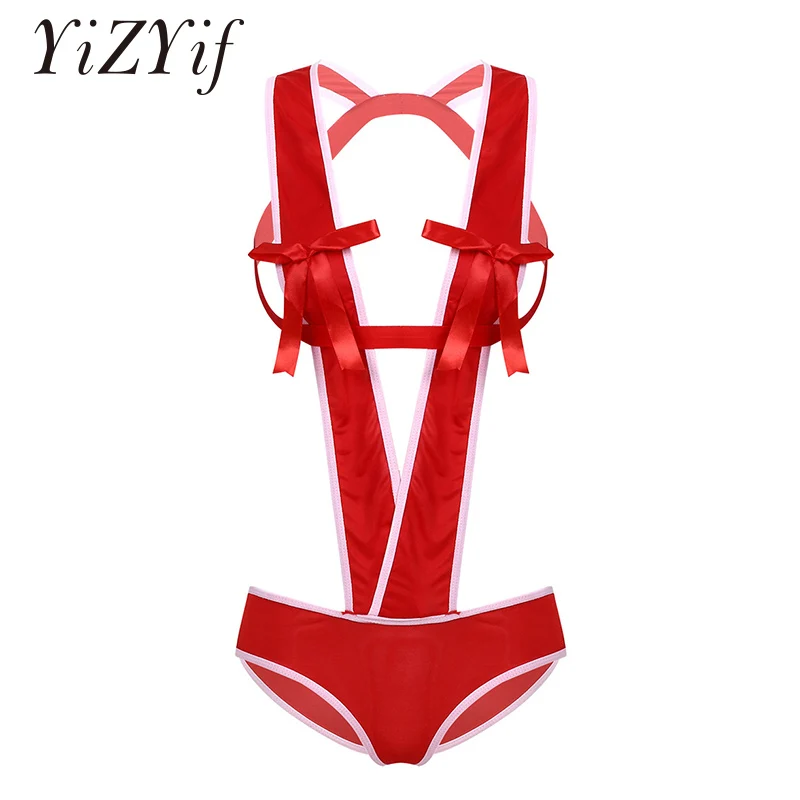 Женский купальник с глубоким v-образным вырезом рождественское экзотическое