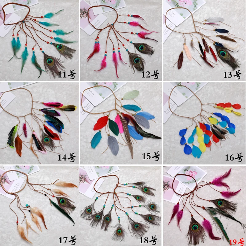 Богемный повязка на голову в стиле хиппи Ловец снов перья головной убор модное