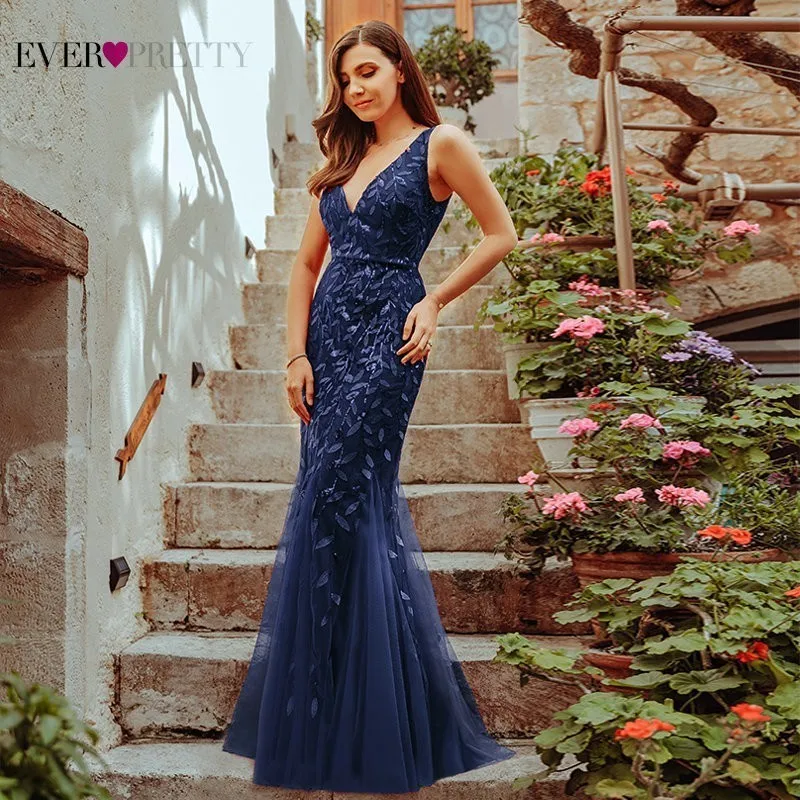Robe De Soiree Ever красивые сексуальные вечерние платья Русалка Длинные блестящие драпировки, тюль, вечерние платья элегантные женские вечерние платья